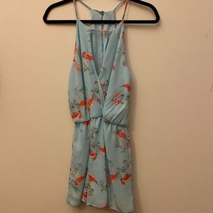 Spaghetti-strap romper - flamingo print!